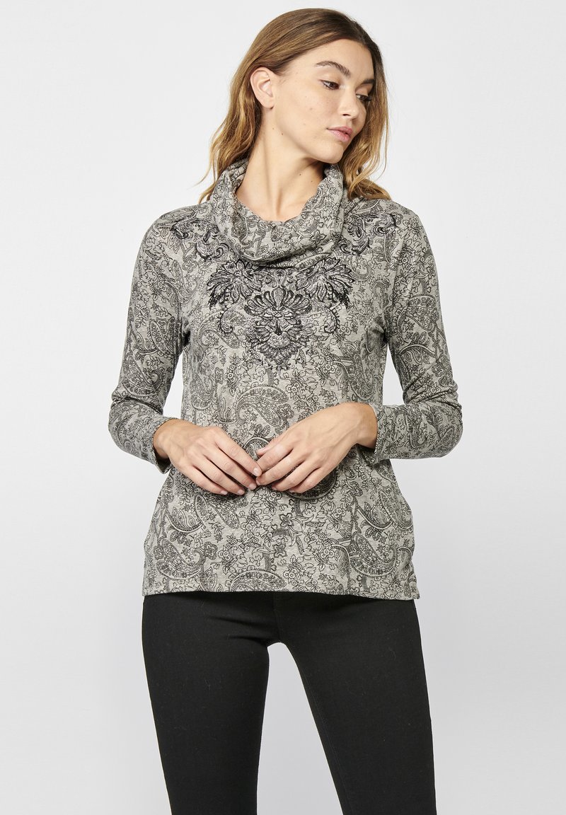 Koroshi FLORAL - Langarmshirt - gris