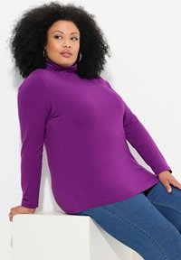 Ulla Popken ROLLKRAGEN - Langarmshirt - dark purple