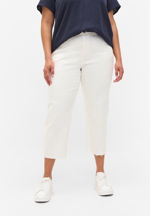 Fione Mw Cropped Jeans Jeans Seedpearl Cream