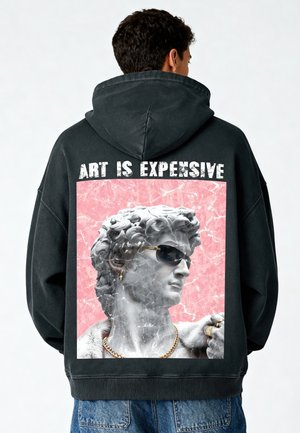ART IS EXPENSIVE DAVID PRINT VINTAGE HEAVYWEIGHT - Hoodie - black denim