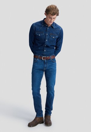 Camicia da lavoro Western Snap in denim rigido a maniche lunghe dal