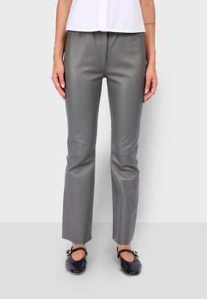 FREE - Leren broek - dark grey