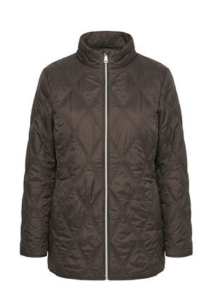 Ulla Popken, HYPRAR MIXED QUILTED WATER-REPELLENT JACKET - Vinterfrakke - dark chocolate