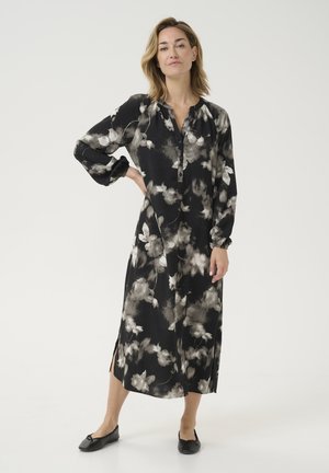 BERLINDA LONG SLEEVES - Maxi dress - black white flower print
