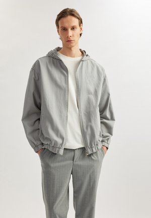 HOODED - Jeansjacke - grey