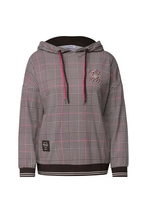 Cecil, SHIRT MIT KAPUZE UND KAROMUSTER - Sweat à capuche - truffle brown