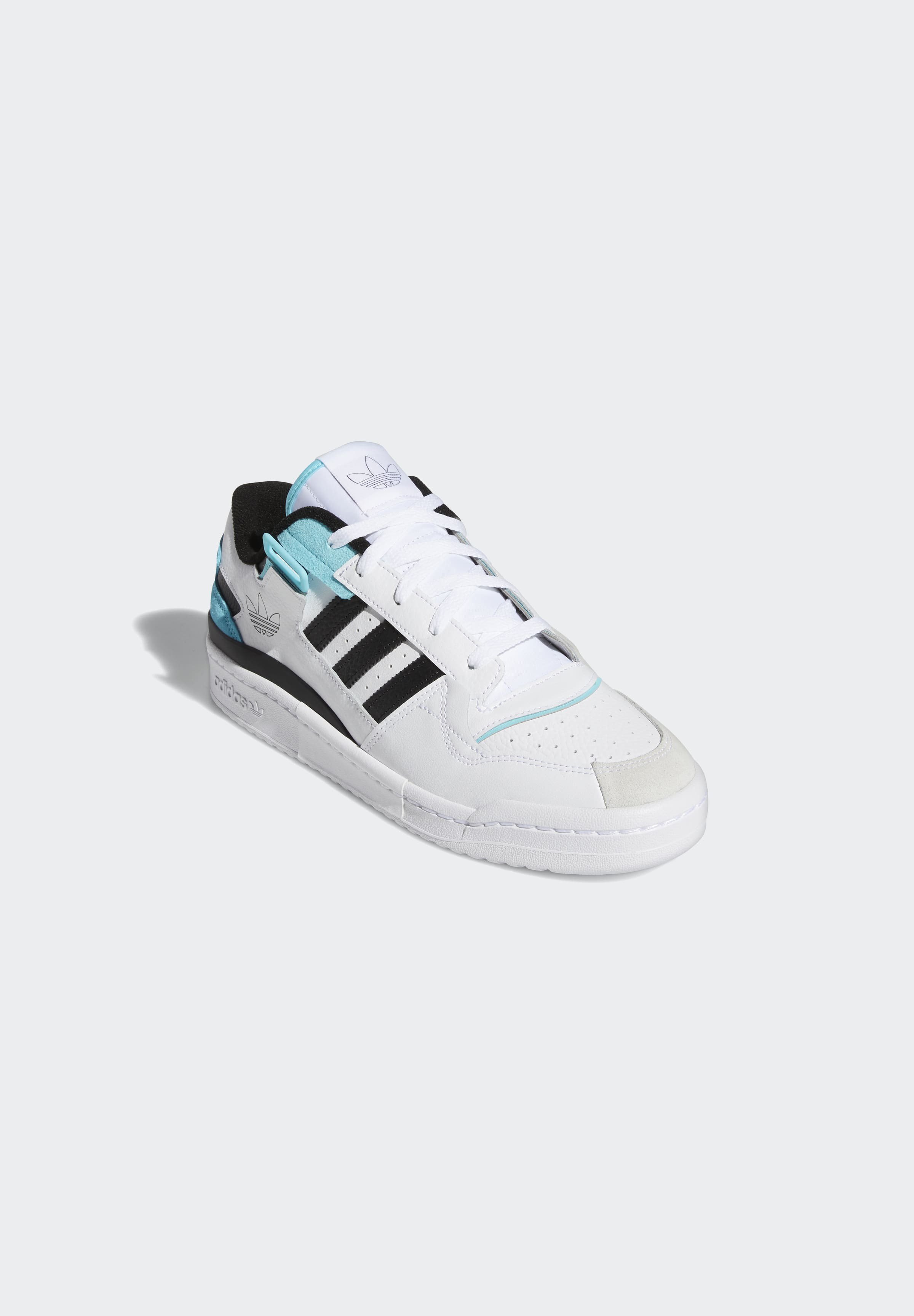 adidas Originals FORUM EXHIBIT LOW UNISEX - Zapatillas - white/core  black/pulse aqua/blanco - Zalando.es