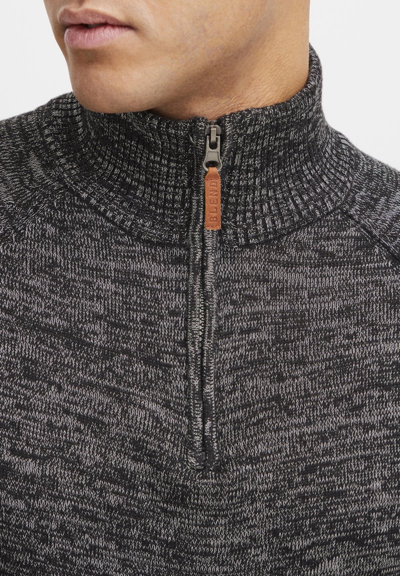 Pull Homme BLEND Maille Fine Col Troyer Zippé - Mélange Coton Regular Fit