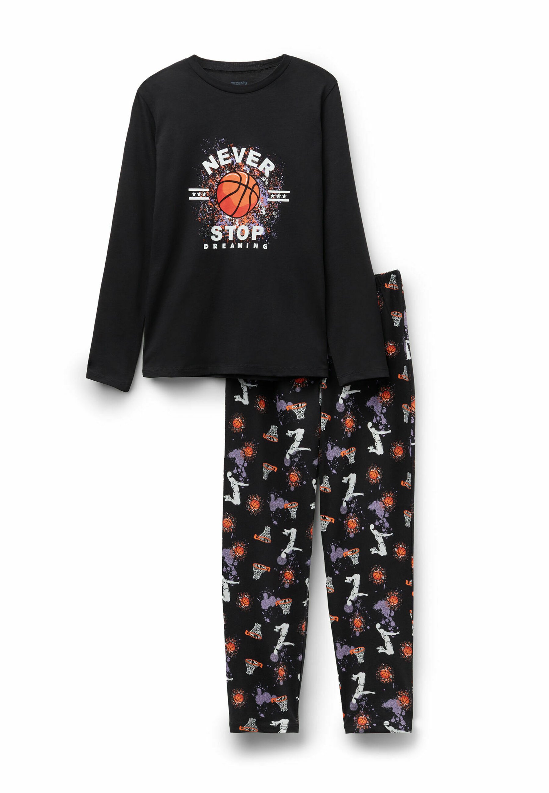Tezenis SET Pyjama set black/mottled black Zalando - Main Image