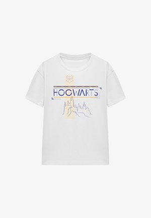 Cotton Soul, HARRY POTTER HOGWARTS CASTLE LINE DRAWING - Print T-shirt - white