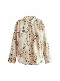 Next Camicia - ecru cream brown animal print