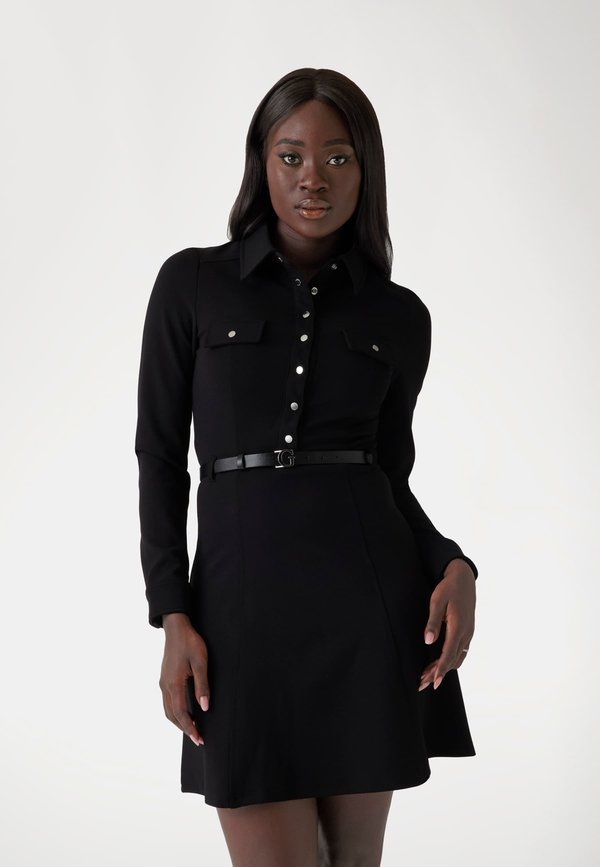 KURZES AUSGESTELLTES - Blusenkleid - schwarz