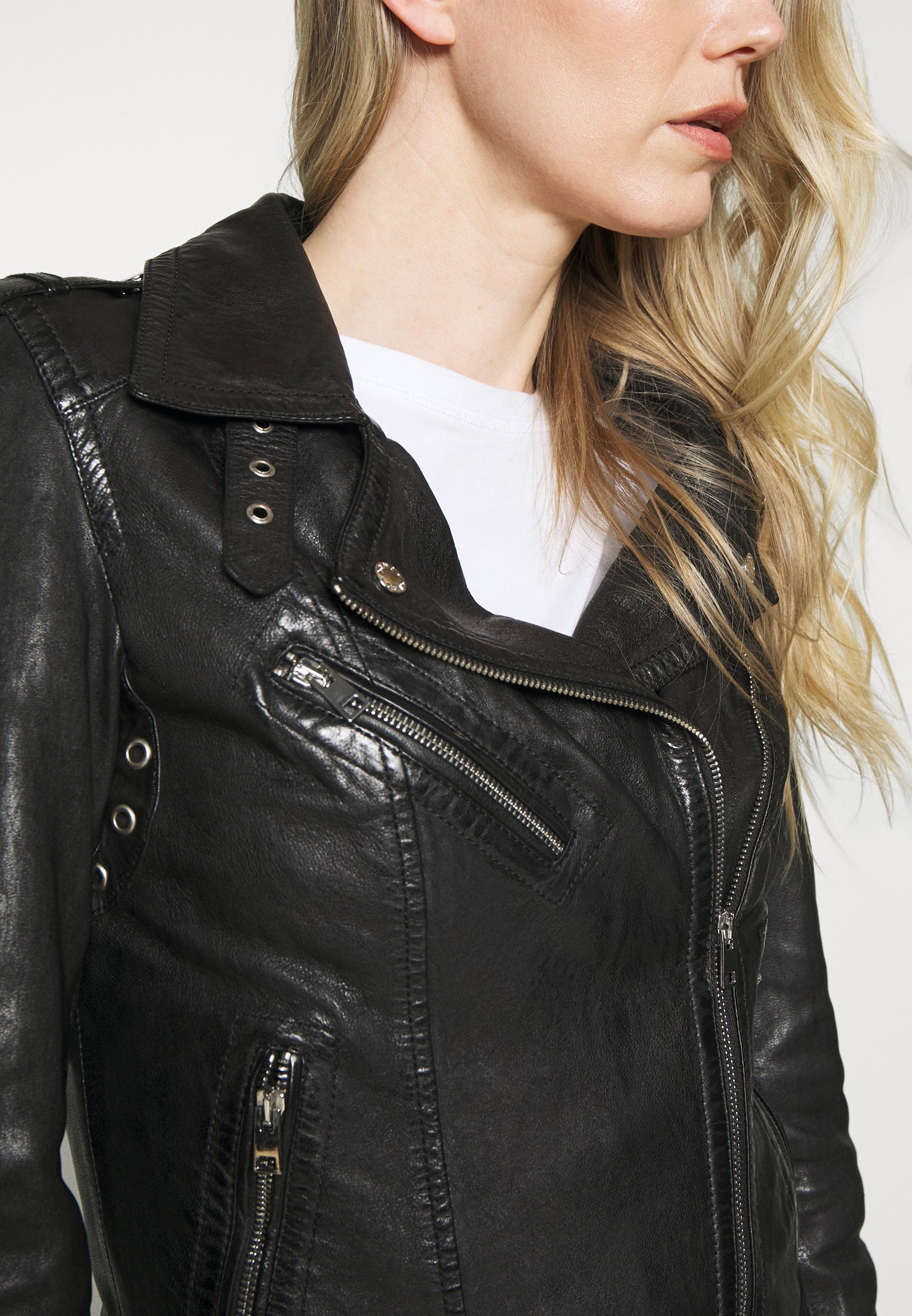 Oakwood JUST Skinnjakke black Zalando.no Oakwood CAMERA Skinnjakke schwarz Zalando.no