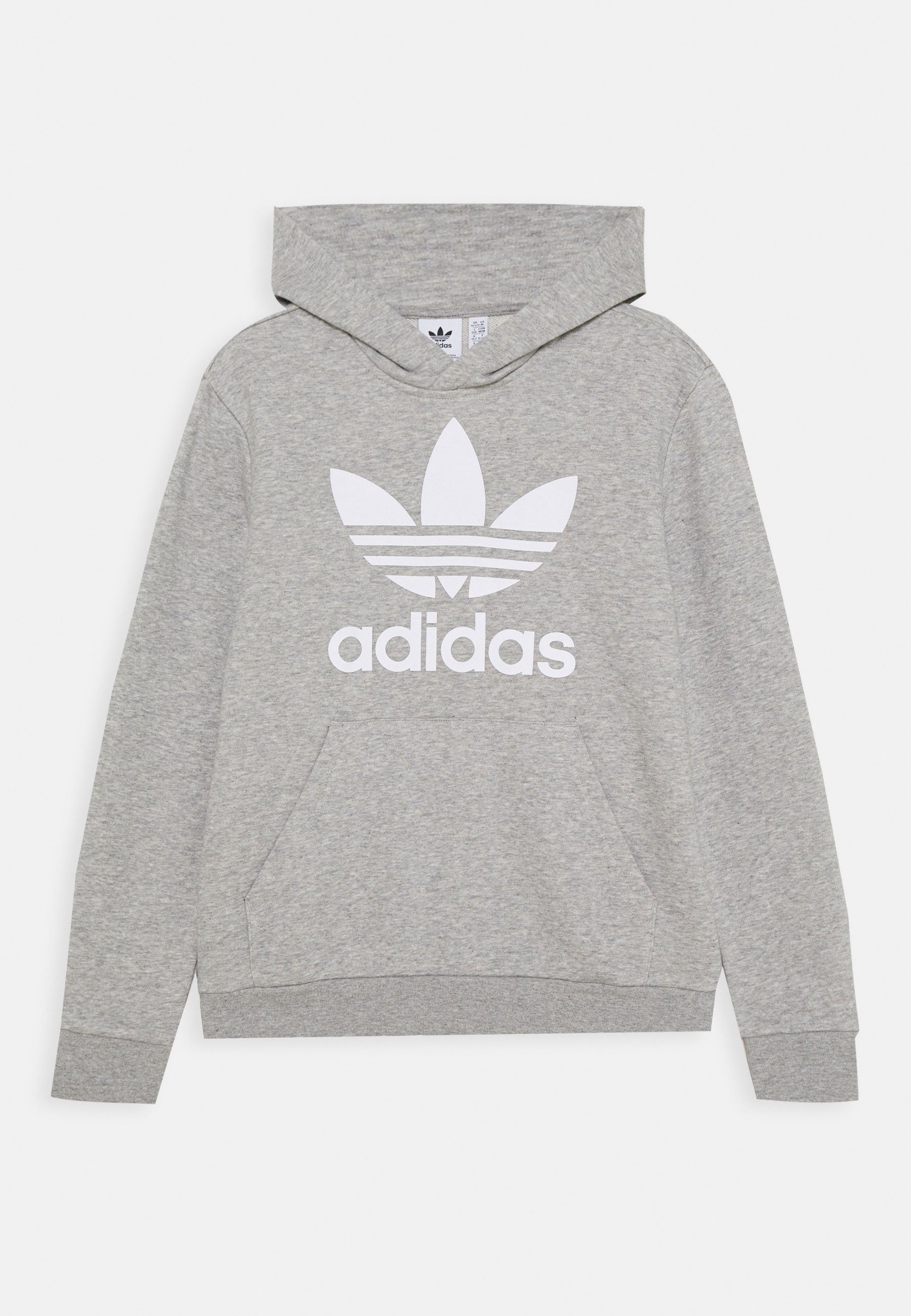 adidas trefoil hoodie grey