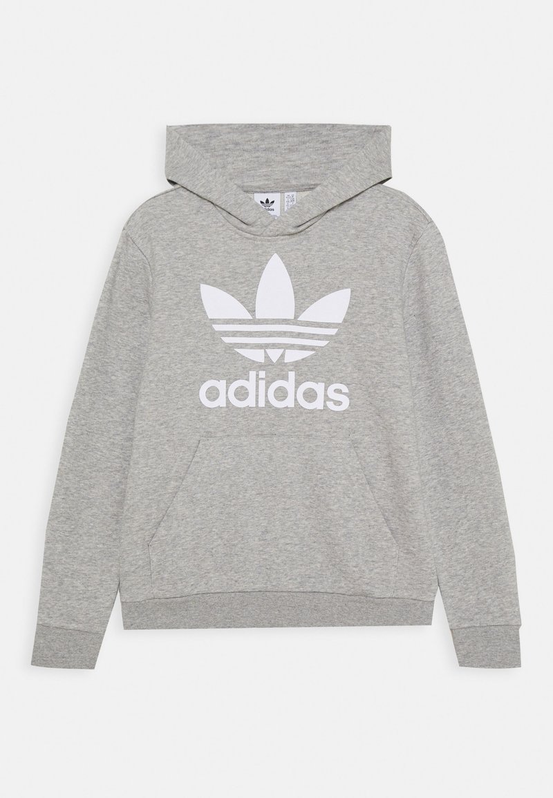 adidas Originals TREFOIL - Hoodie - medium grey heather/white