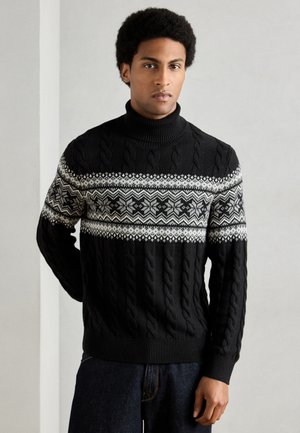 CABLE ROLL NECK  - Camisola - black