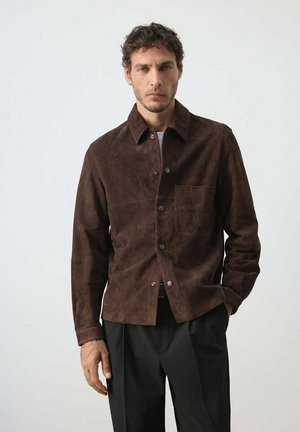 Mango, ADULT - Lederjacke - dark brown