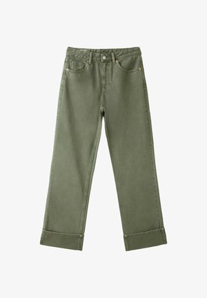 Stradivarius, D92 STRAIGHT WIDE JEANS - Wide Leg - mottled dark green