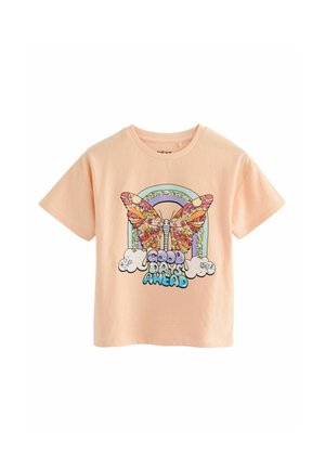 GRAPHIC - REGULAR FIT - T-shirt print - apricot orange sequin