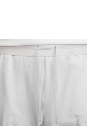 Lysegrå sweatpants med snørre i taljen, glat tekstur og elastisk waistband. Enkel og funktionel design uden yderligere mønstre.