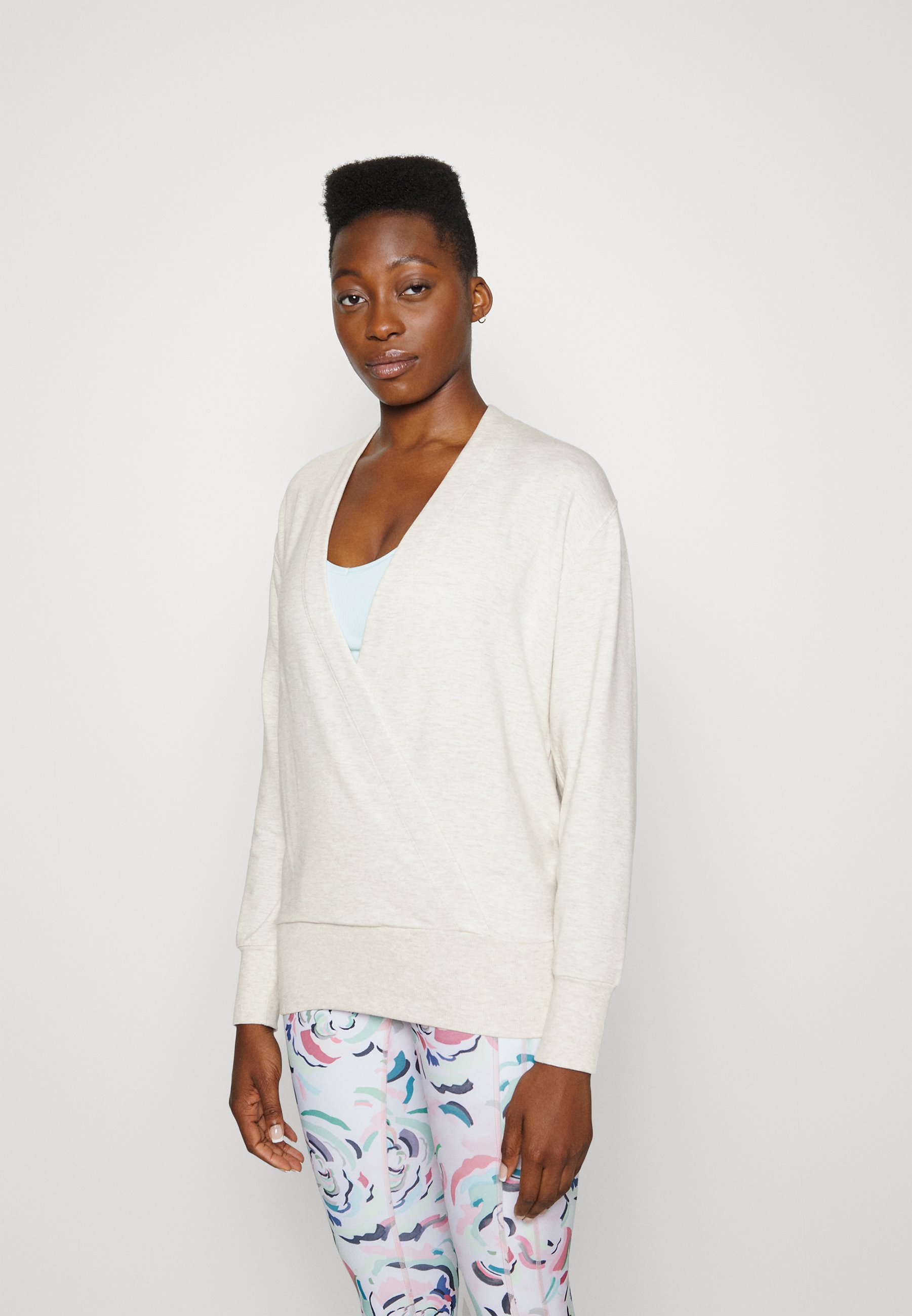 Athleta Purana Wrap Sweatshirt Toasted Brown Heather, Women's, Size: 8/10, Brown