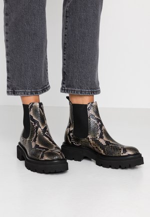 Enkellaarsjes met plateauzool - dark green