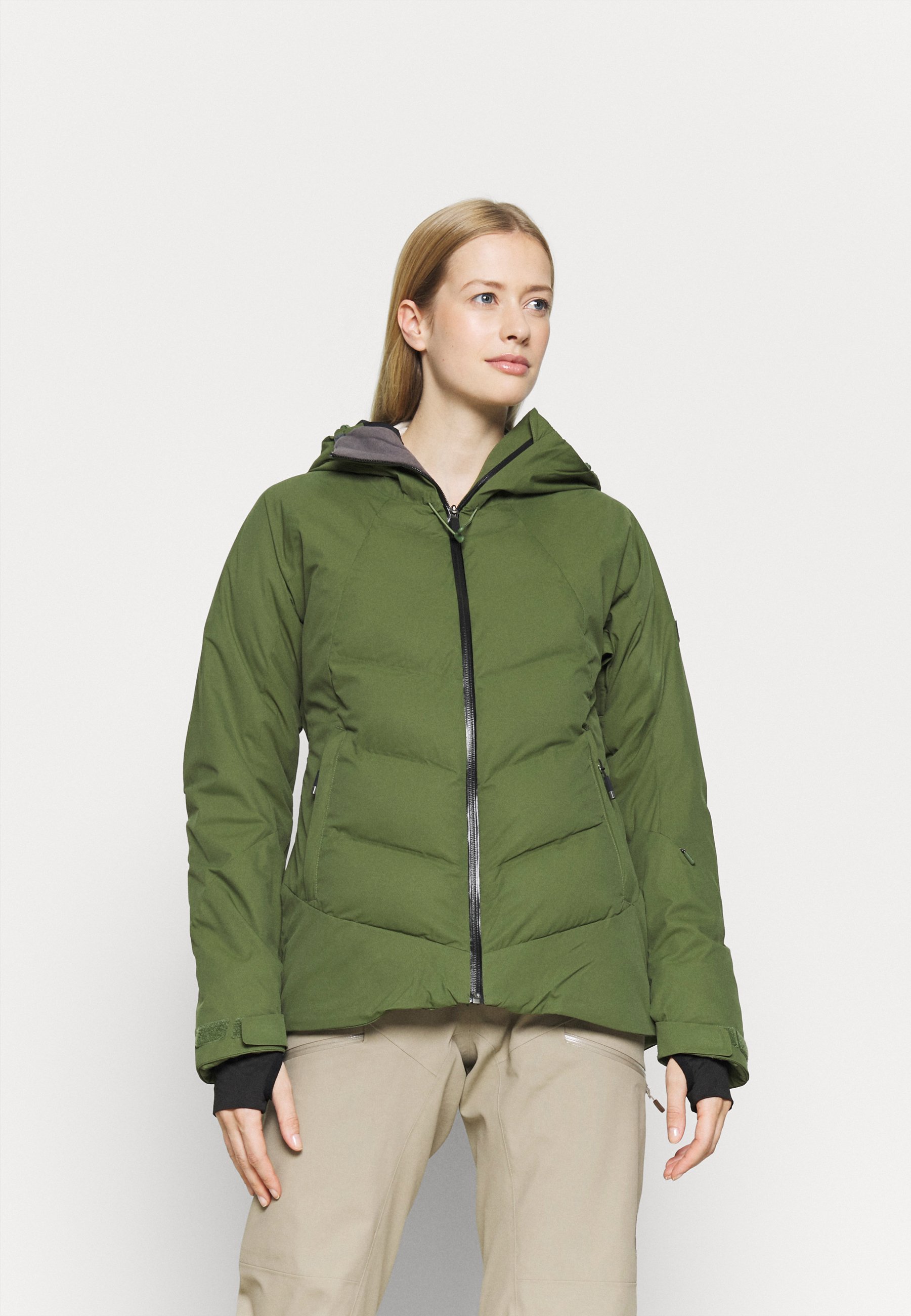 olive green snow jacket