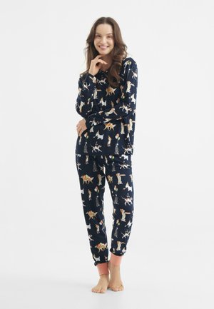 CHRISTMAS DOGS SET - Yöasusetti - dark blue