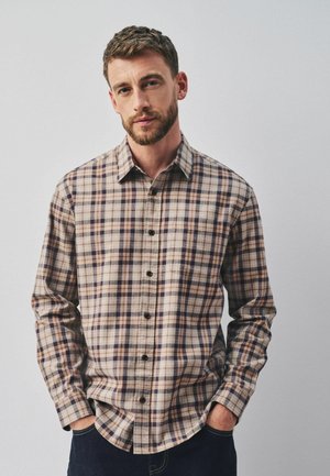 Next, REGULAR FIT - CHECK LONG SLEEVE SHIRT - Shirt - beige oat