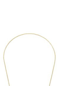 Gold-toned necklace featuring a delicate, thin chain with a subtle twisted texture and a minimalist design, suitable for layering.