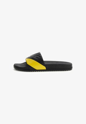 Guess, GUESS SANDALIAS LOGO ODENT YELLOW - Sandalias planas - black-amarillo