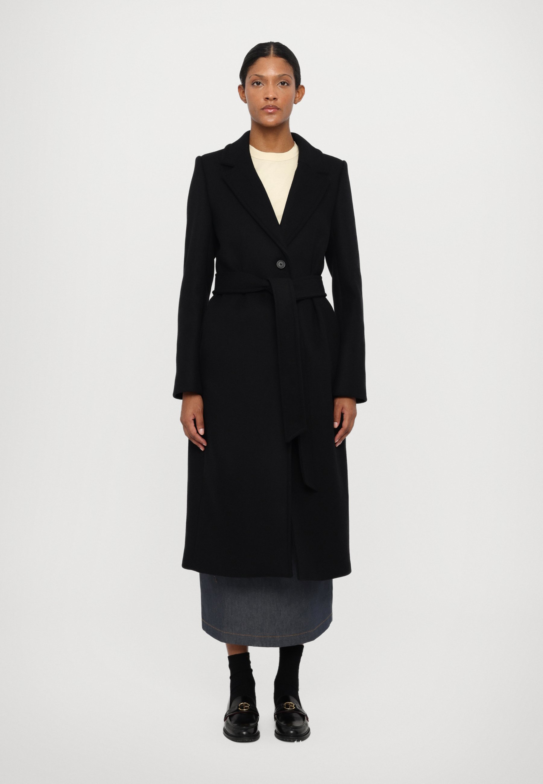 Manteau En Cuir Claudie Pierlot - Taille 36, Bleu, Style Trench, Neuf Avec étiquettes