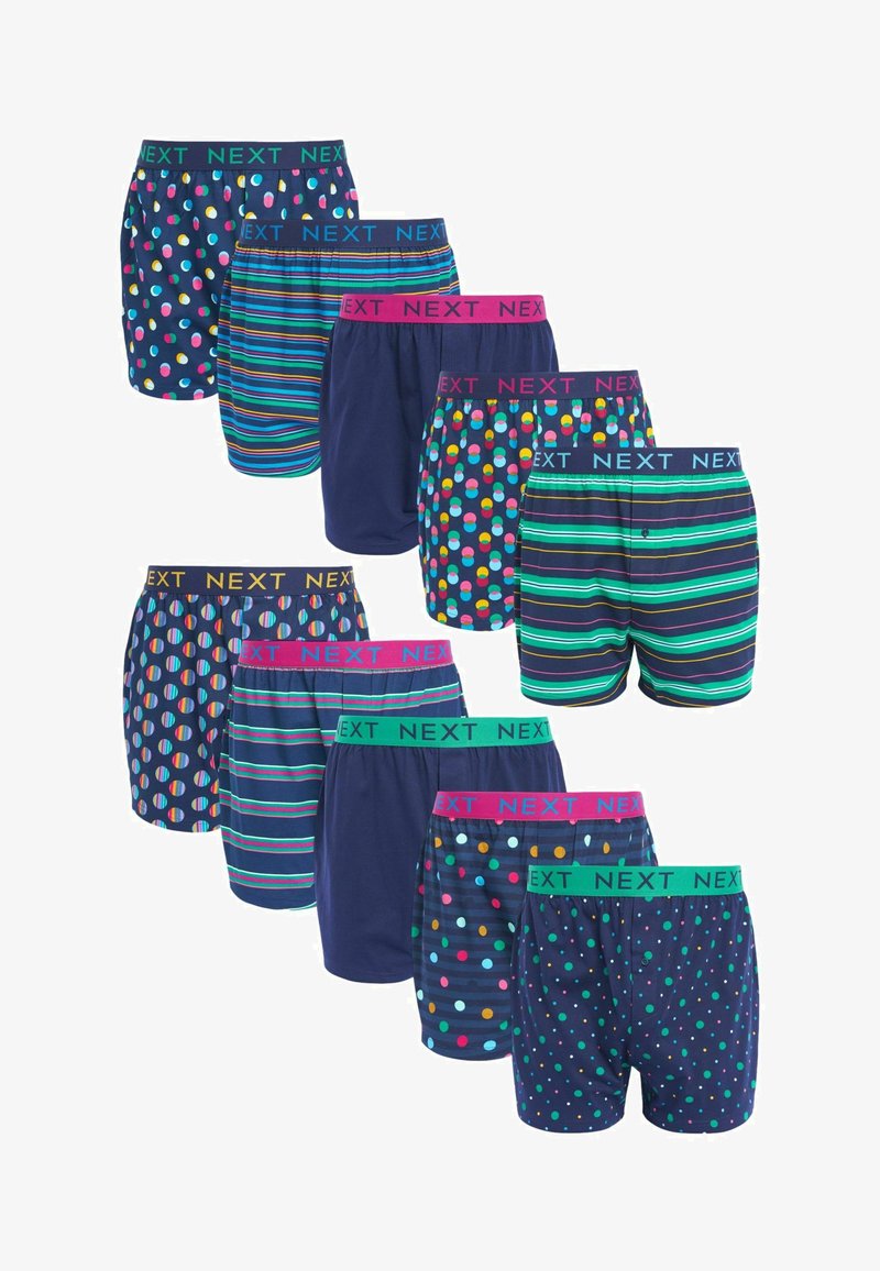 Next TEN PACK - Boxershorts - navy blue spot stripe