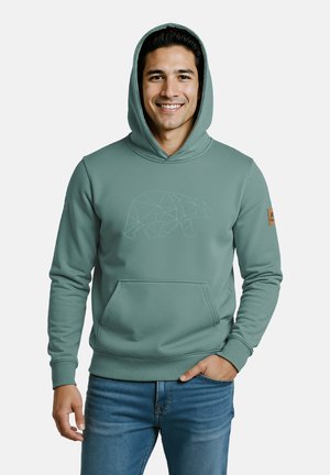 MIT GESTICKTEM POLYGONBÄR - Felpa con cappuccio - mint