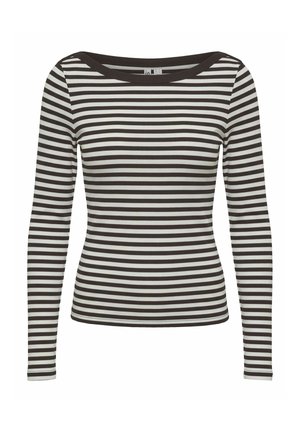 Pieces, LONG SLEEVED TOP PCSOF BOATNECK - Μπλούζα με μακριά μανίκια - hot fudge