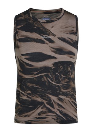 icebreaker, W MER 125 COOL-LITE SPEED TANK MOTIONAOP - Top - porcini black aop