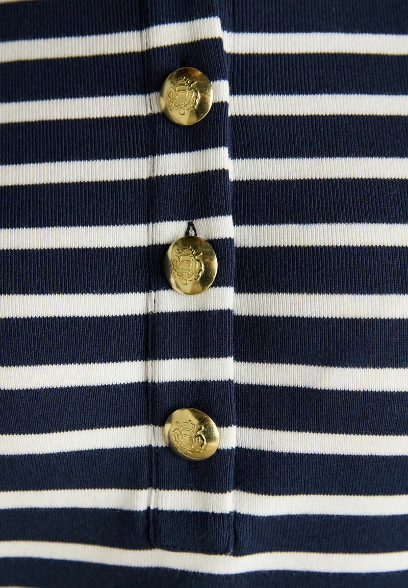 Joules REGULAR FIT-JANE BUTTON COLLARD - Shirt dress - navy stripe/blue ...