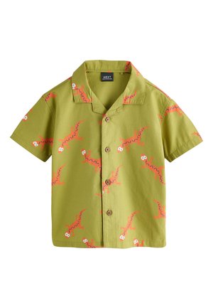 Next, REGULAR FIT - SHORT SLEEVE REVERE COLLAR PRINTED - Vapaa-ajan kauluspaita - green all over print ghecko