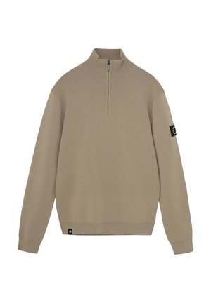 ZIP COLLAR - Jumper - weathered teak