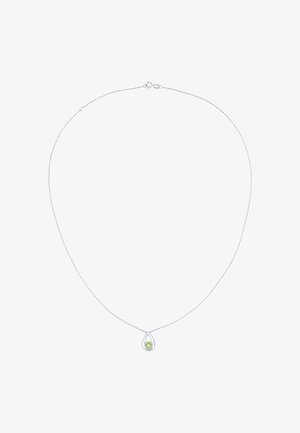 Hõbedane kettkaelakee, mille keskel on tilgakujuline ripats helesinise kivi näoga. Kett on õrn ja peene tekstuuriga.