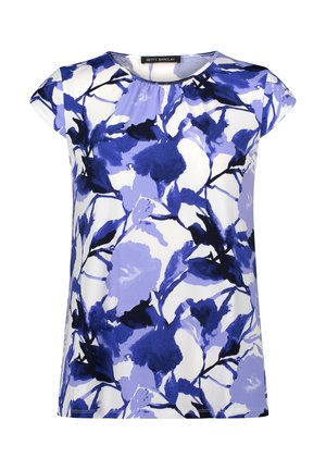 Betty Barclay, BETTY BARCLAY MIT RAFFUNG RUNDHALS-SHIRT - Blouse - weiß blau