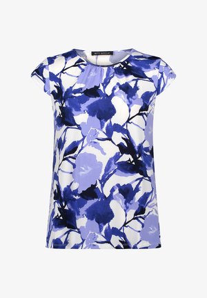 Betty Barclay, BETTY BARCLAY MIT RAFFUNG RUNDHALS-SHIRT - Blouse - weiß blau
