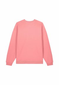 Felpa rosa con collo rotondo, maniche lunghe e polsini e orlo a coste. Realizzata in un tessuto morbido con una superficie liscia.