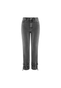 LA MANIA Tiesaus kirpimo džinsai - black