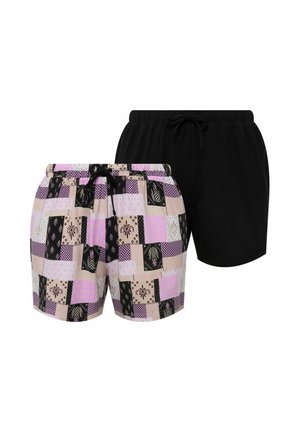 2 PACK SLEEP - PATCHWORK PRINT - Nachtwäsche Hose - black