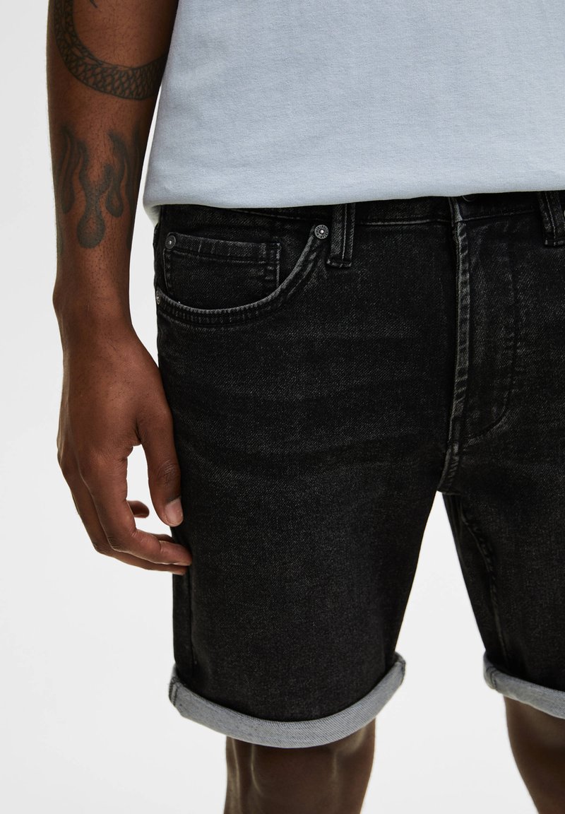 Herren Skinny Fit | PULL&BEAR BASIC Jeans Shorts mottled dark grey/dunkelgrau-meliert - GH90799 Herren Skinny Fit | PULL&BEAR BASIC Jeans Shorts mottled dark grey/dunkelgrau-meliert - GH90799