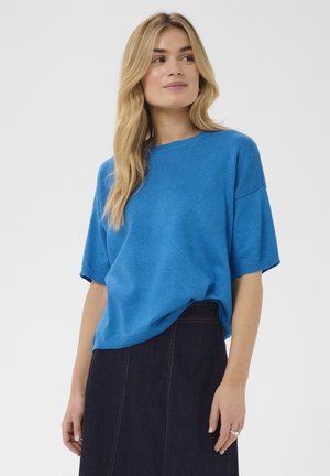 Saint Tropez, MILASZ BOXY SS PULLOVER - Tricou basic - campanula melange