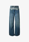 WIDE FIT JEANS PCRODEO HW WESTERN - Wide Leg - medium blue denim