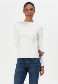TOM TAILOR DENIM WITH FRILL EDGE - Longsleeve - off white