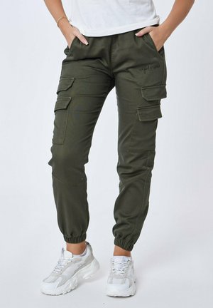 JOGG À POCHES MULTIPLES - Pantaloni cargo - olive foncé